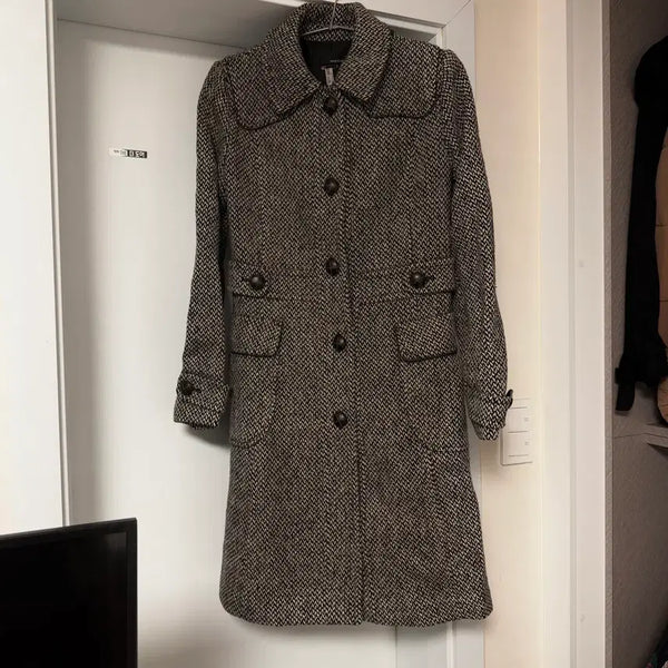 [BUNJANG] Nice Claup Wool Check Coat Size 66 / 나이스클랍 백화점 모직 체크 코트 66사이즈 의류처분 옷장정리