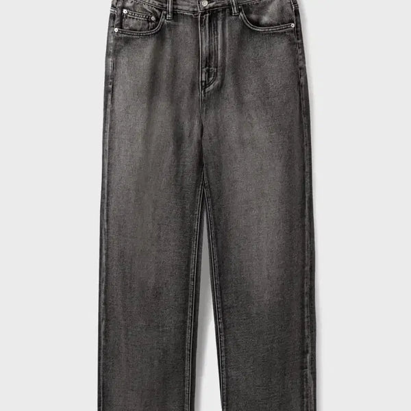 [BUNJANG] Branded Extra Wide Denim Pants [Sand Black] / 브랜디드 EXTRA WIDE DENIM PANTS [SAND BLACK]