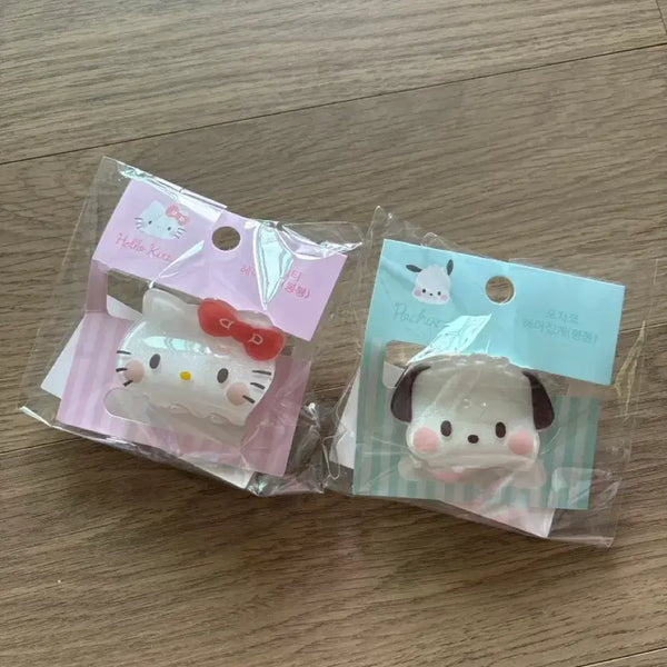 [BUNJANG] Sanrio Pochacco & Hello Kitty Hair Claw Clip / 포차코 헬로키티 캐릭터 헤어 집게