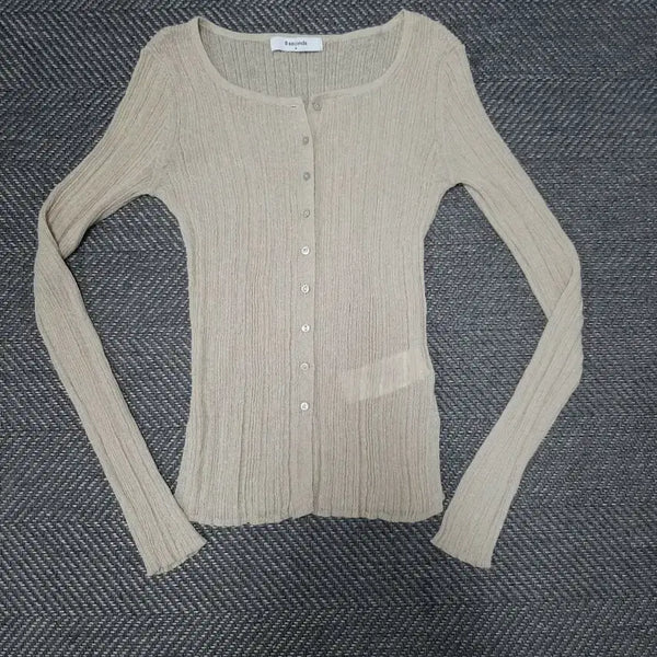 [BUNJANG] 8seconds Beige Knit Cardigan / 에잇세컨즈 8seconds 니트 가디건 베이지