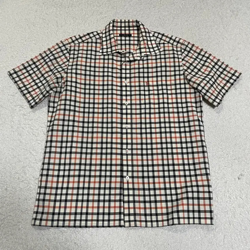 [BUNJANG] Daks Check Short Sleeve Shirt 100 / 닥스 체크 반팔 셔츠 100