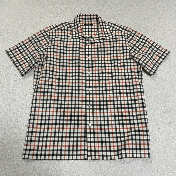 [BUNJANG] Daks Check Short Sleeve Shirt 100 / 닥스 체크 반팔 셔츠 100