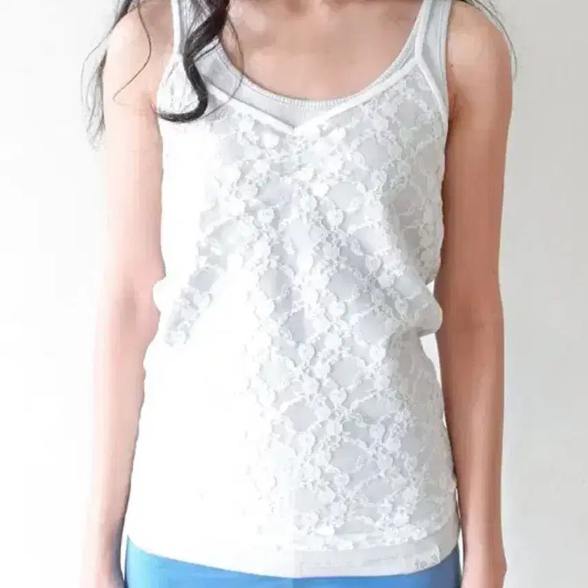[BUNJANG] Shop Fairy Lace Sleeveless Ivory White / 샵페어리 레이스 슬리브리스 아이보리 화이트