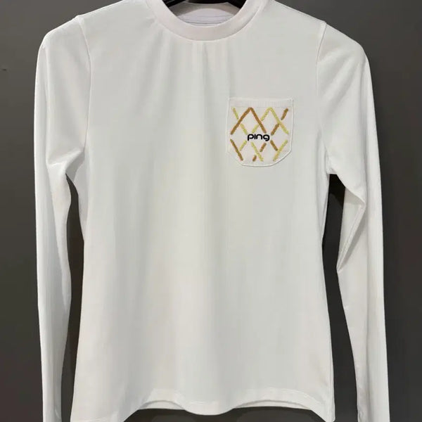 [BUNJANG] PING Golf Wear Women's Long Sleeve T-Shirt White / 핑 골프웨어 여성 긴팔 티셔츠 화이트