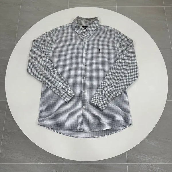 [BUNJANG] Hazzys Casual Gingham Check Shirt L (100) / 헤지스 캐주얼 체크셔츠 깅업체크셔츠 L 100