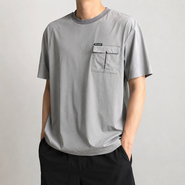 [BUNJANG] Columbia Woven Pocket Short Sleeve T-Shirt Men's 100 / [100]컬럼비아 우븐 포켓 반팔티