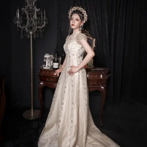 [BUNJANG] Gold Beaded Dress / [판매] 골드 비딩 드레스