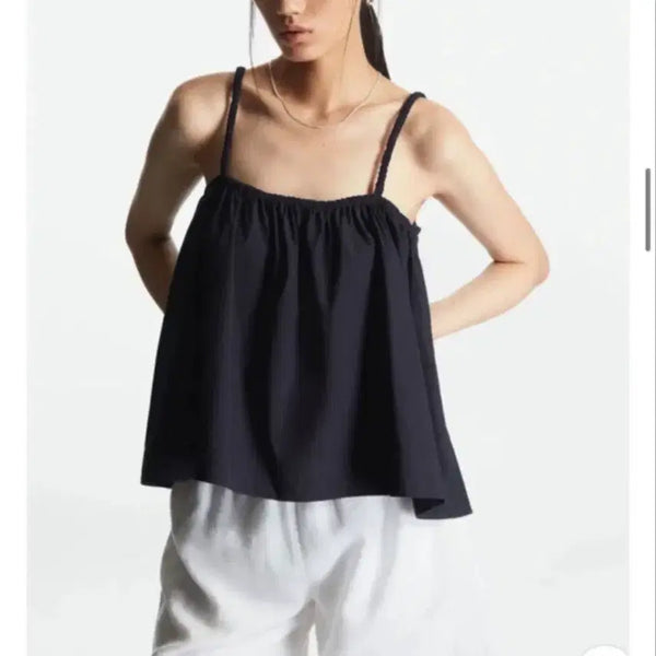 [BUNJANG] COS Gathered Camisole Top Navy / COS 개더드 캐미 탑 끈나시 네이버