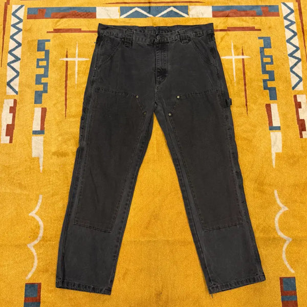 [BUNJANG] Vintage Black Double Knee Work Pants / VTG 빈티지 블랙 다잉 더블니 워크 팬츠 N1982
