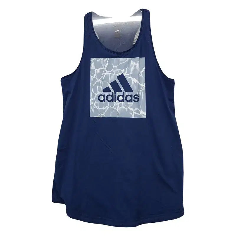 [BUNJANG] Adidas Printing Sleeveless Top XS / 아디다스 프린팅 네이비 민소매 나시 XS