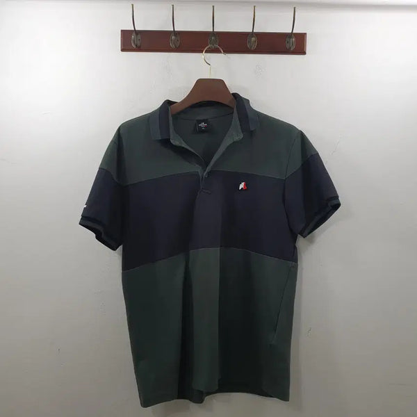 [BUNJANG] Eider Men's XL Color Block Collar Short Sleeve T-Shirt Deep Green / XL 아이더 남성 딥그린 배색 블록 카라 반팔 티셔츠