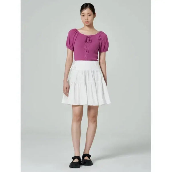 [BUNJANG] 8seconds Flare Mini Skirt White / 에잇세컨즈 플레어 미니 스커트 화이트