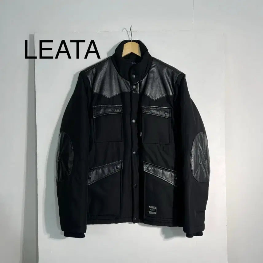 [BUNJANG] LEATA Cow Leather Western Trucker Jacket M / LEATA 카우레더 포인트 웨스턴 트러커자켓 M C653