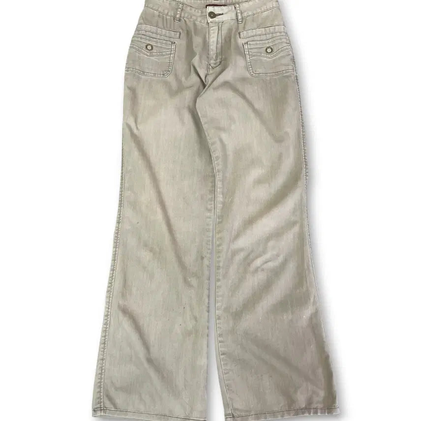 [BUNJANG] JPN Ice Square Light Grey Flare Fit Cotton Pants S / JPN 아이스퀘어 연그레이 플레어핏 코튼팬츠 S