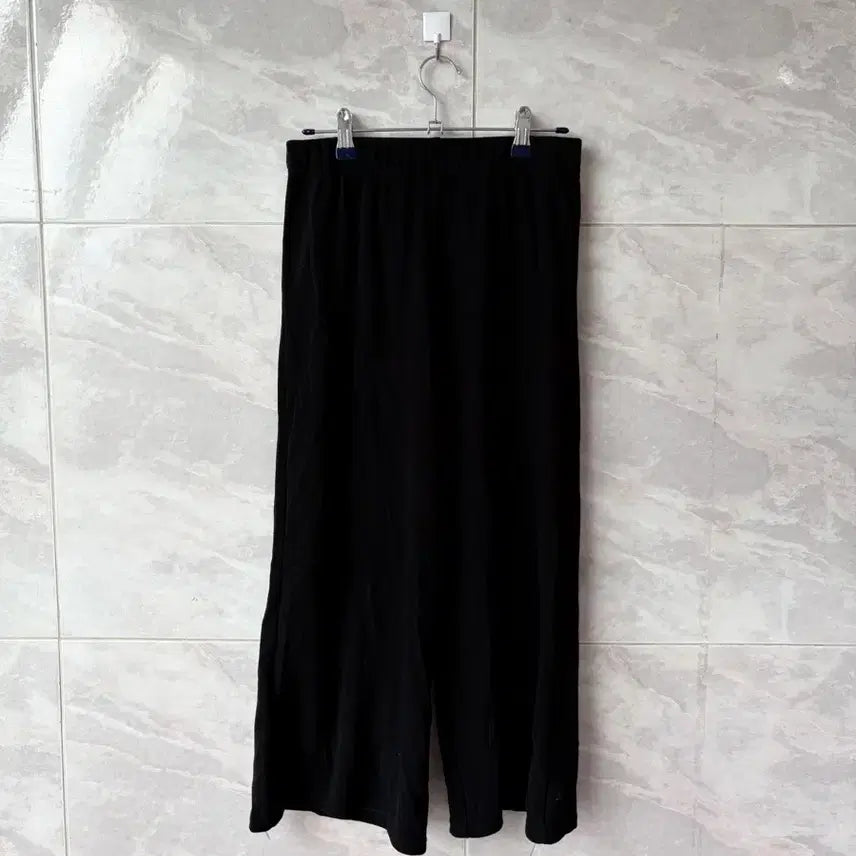 [BUNJANG] Black Wide Leg Pants / 블랙 와이드 팬츠