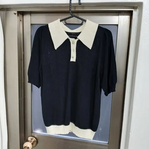 [BUNJANG] The i'z Women's Navy Knit Short Sleeve Top - Size 85 / 더아이잗 여성85 반팔