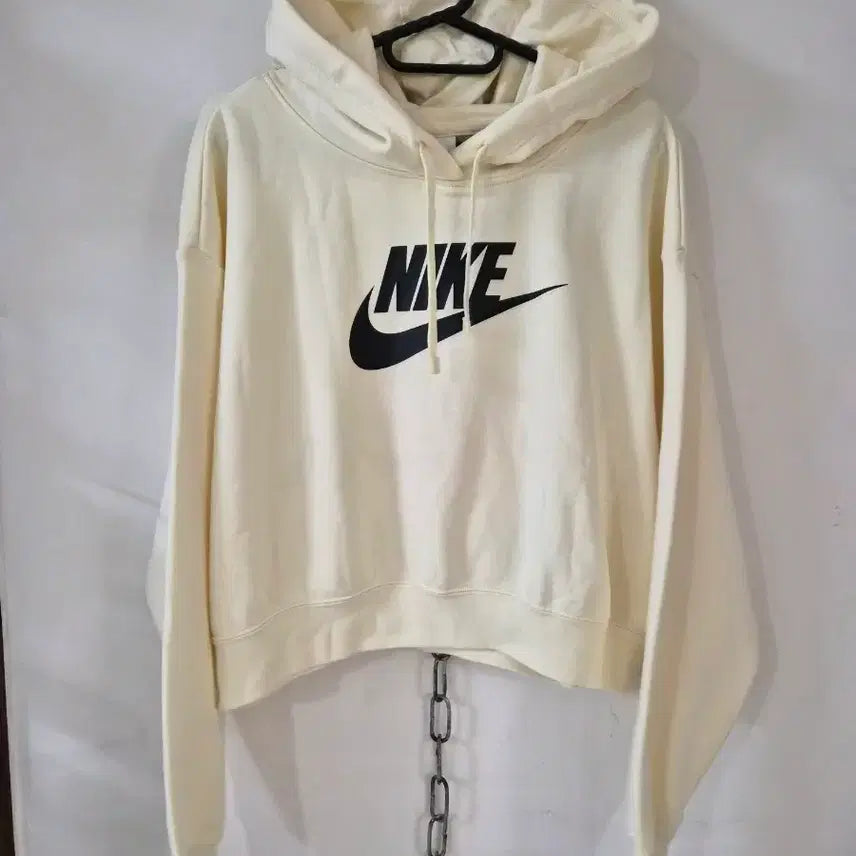 [BUNJANG] Nike Hoodie Cream Black Logo Size L / 나이키 후드티 90 L (새상품)