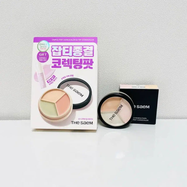 [BUNJANG] The Saem Triple Pot Concealer (Shades 3 & 5) / 더샘 트리플팟컨실러 3호+5호