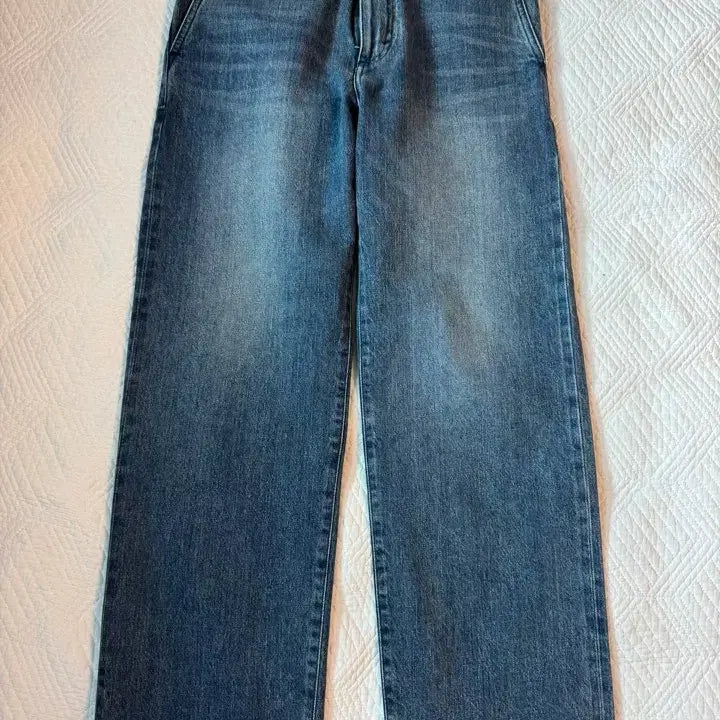 [BUNJANG] Poterri Straight Selvedge Denim Mid Blue Size 1 / 포터리 스트레이트 셀비지 데님 미드블루 1사이즈