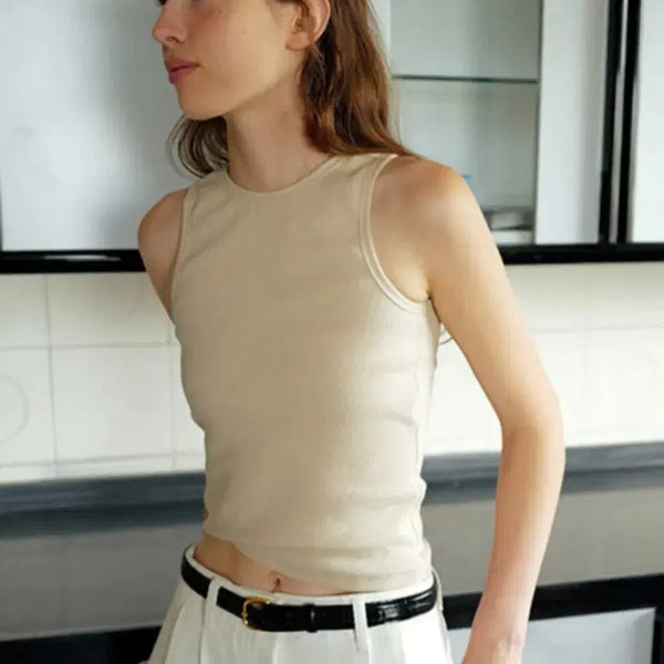 [BUNJANG] L'September L17 Sleeveless Top Beige / 르셉템버 르17 슬리브리스 나시