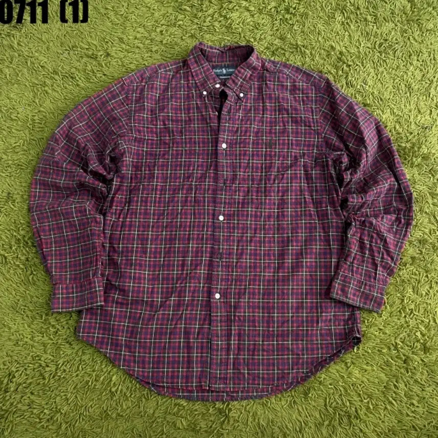 [BUNJANG] Polo Ralph Lauren Check Shirt Wine L / 폴로 랄프로렌 체크 남방 와인색 L