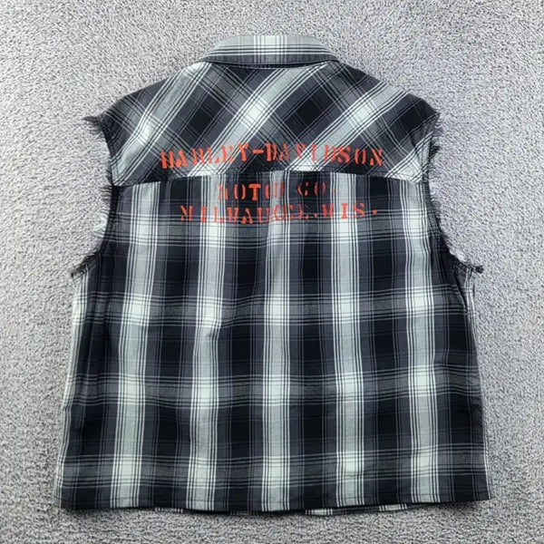 [BUNJANG] Harley Davidson Custom Cropped Sleeveless Shirt / 할리데이비슨 컷오브 민소매 셔츠 크롭커스텀 ( L ) / 12897