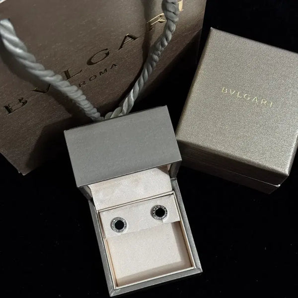 [BUNJANG] Bulgari BB Onyx White Gold Earrings / 불가리 BB 오닉스 화이트골드 귀걸이
