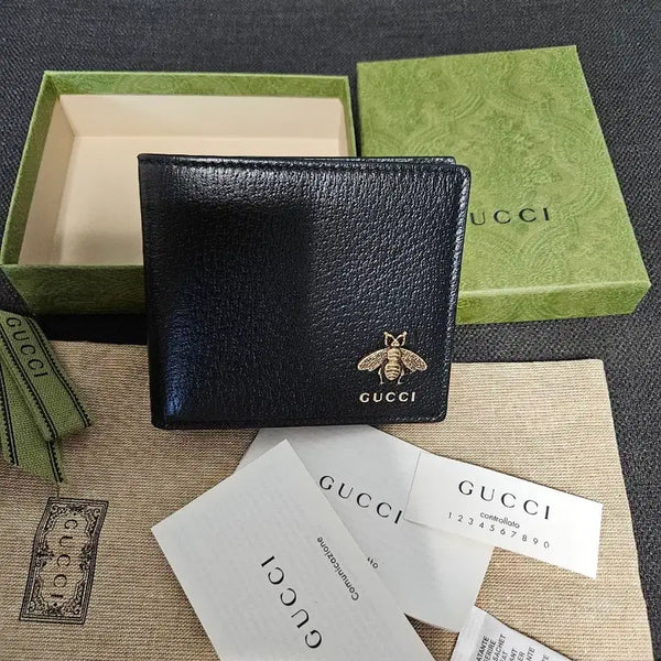 [BUNJANG] Gucci Bee Bifold Wallet Black / 구찌 꿀벌 반지갑 블랙 구찌반지갑 새상품