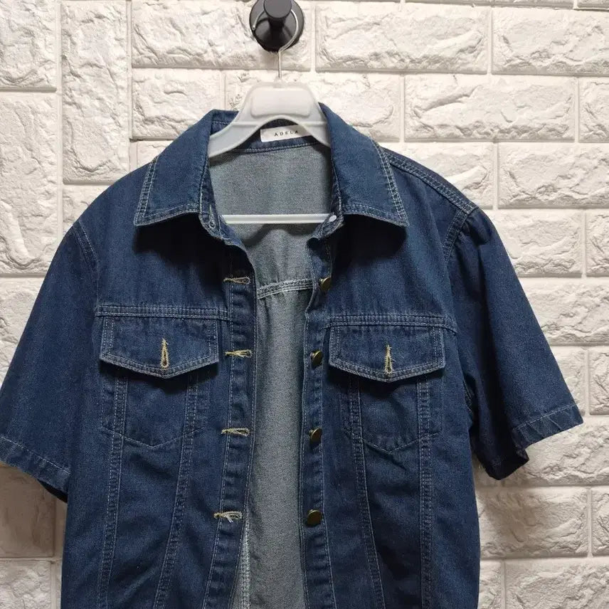 [BUNJANG] ADELA Denim Short Sleeve Jacket / ADELA 청 반팔 자켓