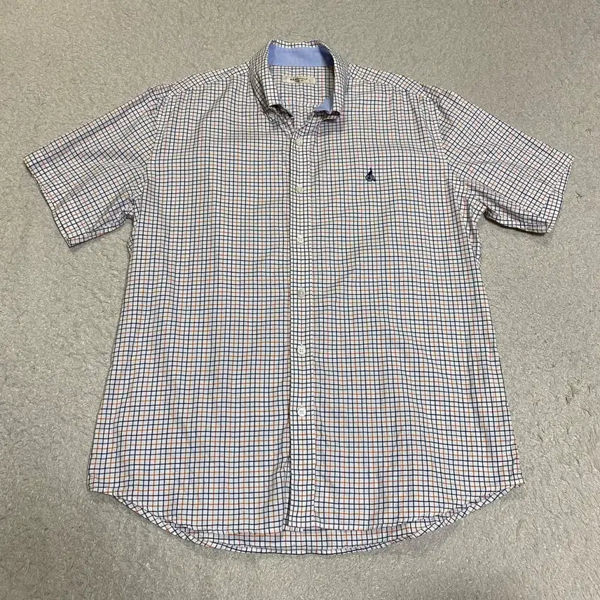 [BUNJANG] Beanpole Check Short-Sleeve Shirt Size 105 / 빈폴 체크 반팔 셔츠 105