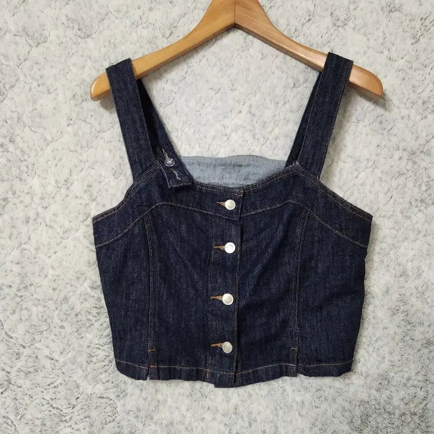 [BUNJANG] Roem Women's Denim Crop Blouse / 133C [M] 로엠 여성 청 데님 크롭 블라우스