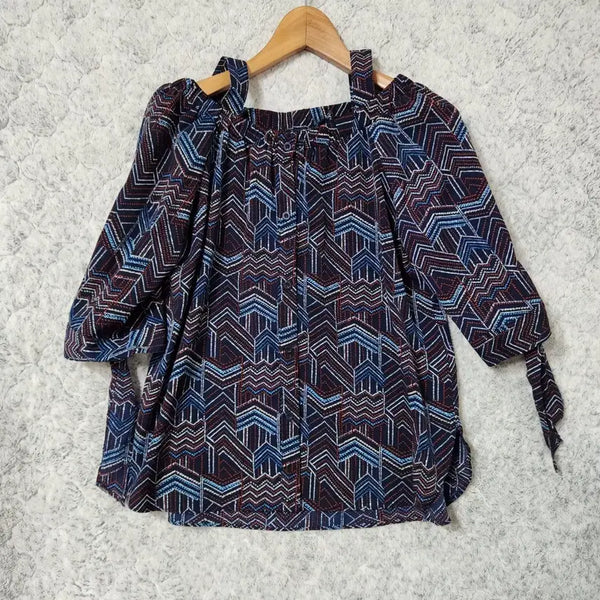 [BUNJANG] Visite New York Pattern Blouse / 134C [F] 비지트인뉴욕 패턴 블라우스