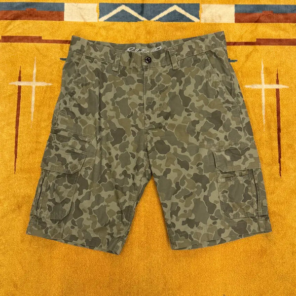 [BUNJANG] Eddie Bauer Camo Utility Cargo Half Pants Shorts / 에디바우어 카모 패턴 유틸리티 카고 하프 팬츠 쇼츠 반바지 N1977