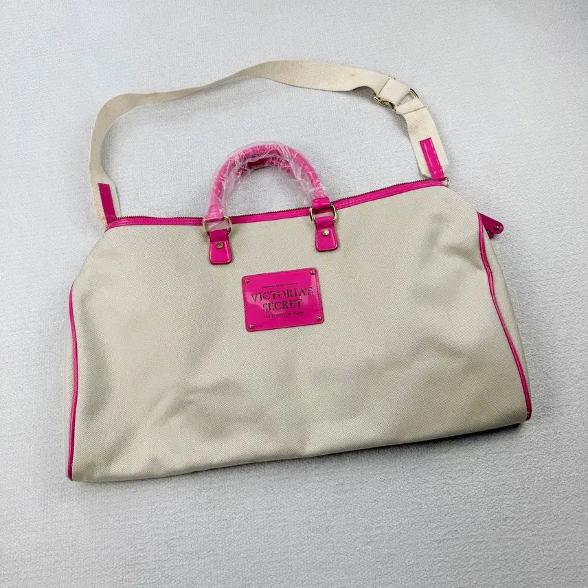 [BUNJANG] Victoria's Secret Pink Color-Block Boston Bag / 빅토리아 시크릿 핑크 배색 보스턴백