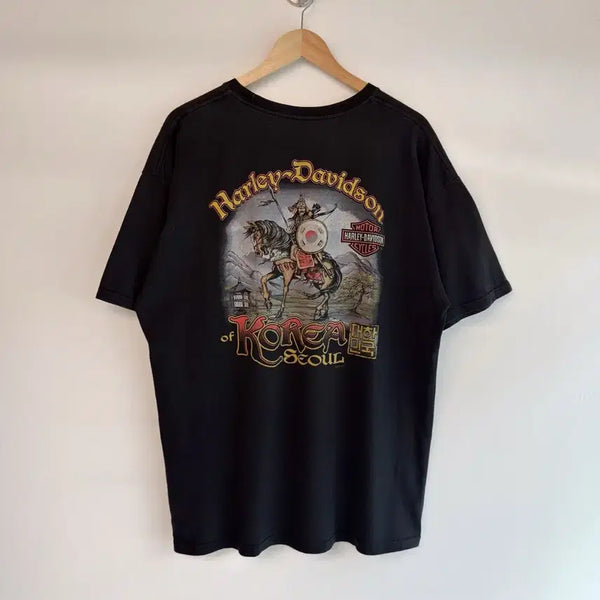 [BUNJANG] Harley-Davidson Seoul Edition Road Warrior Half T-Shirt Oversized Fit XL / 할리데이비슨 오버핏 서울 에디션 로드 워리어 하프티셔츠 반팔