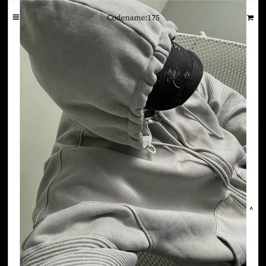 [BUNJANG] Codename 175 Biker Zip-Up Hoodie (Grey) / 코드네임175 바이커 후드 짚업(그레이)(미사용 제품)