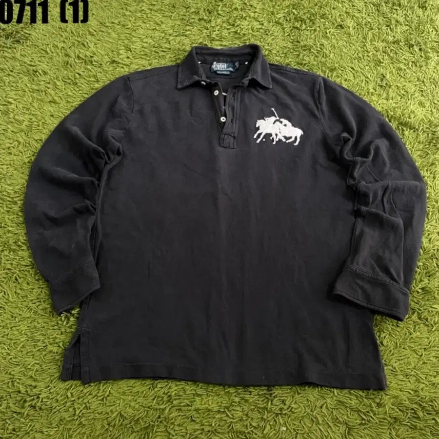 [BUNJANG] Polo Ralph Lauren Long Sleeve Polo Shirt Black M / 폴로 랄프로렌 긴팔 카라티 블랙 M
