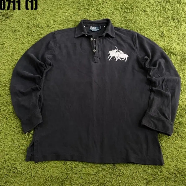 [BUNJANG] Polo Ralph Lauren Long Sleeve Polo Shirt Black M / 폴로 랄프로렌 긴팔 카라티 블랙 M