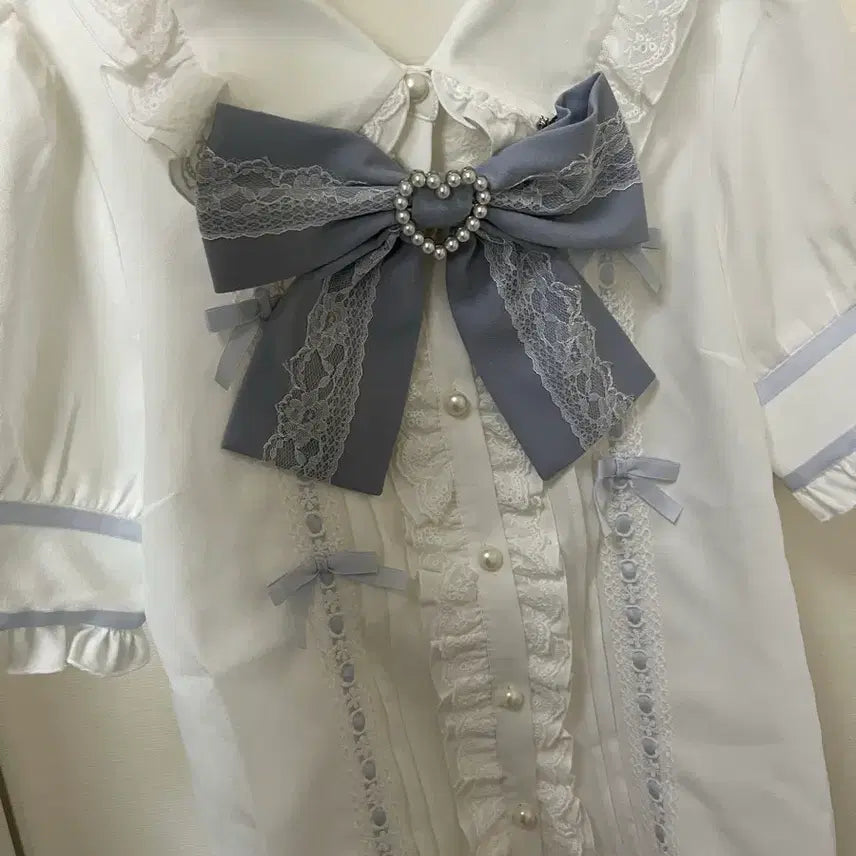 [BUNJANG] Dear My Love Mizuiro Blouse / 디마럽 디어마이러브 미즈이로 블라우스 양지뢰 서브컬쳐
