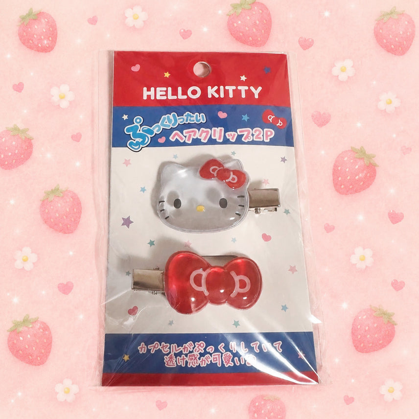 [BUNJANG] Sanrio Hello Kitty Bonbon Hairpin 2-Piece Set / 산리오 헬로키티 봉봉 헤어핀 2P