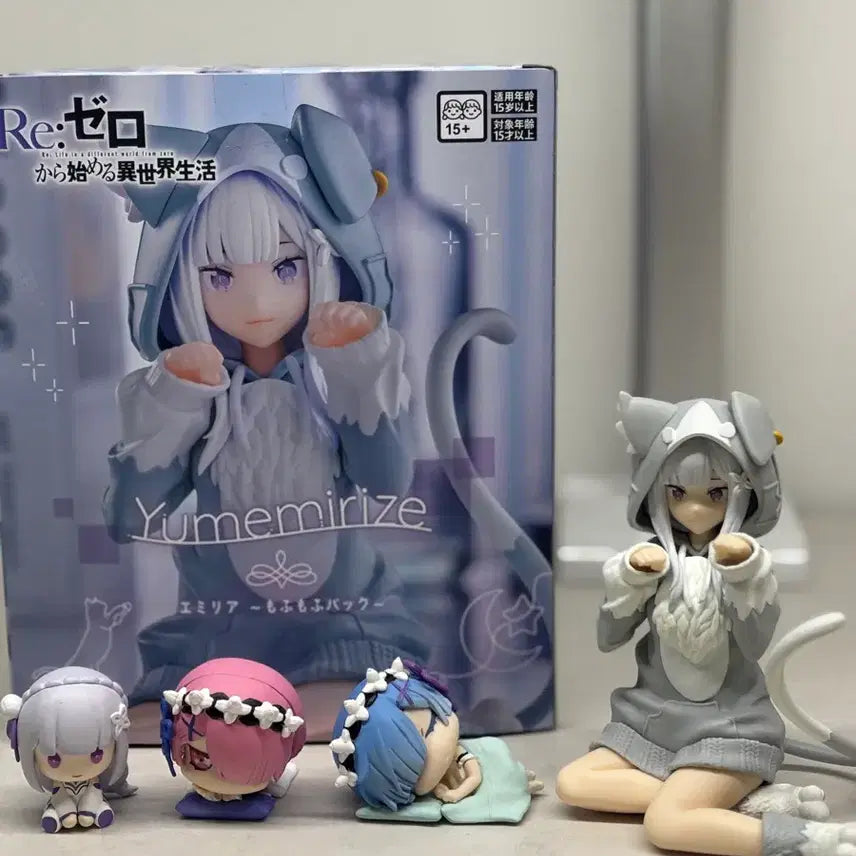 [BUNJANG] Re:Zero YUMEMI RISE Emilia Figure + Gacha Bundle Set / [일괄] 리제로 유메미라이즈 에밀리아 피규어 + 가챠 세트