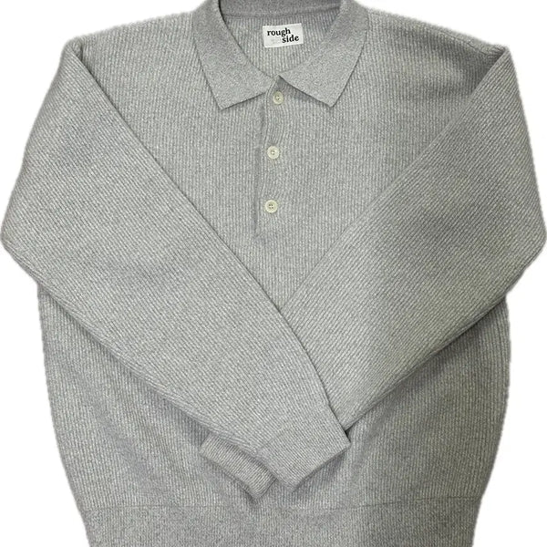 [BUNJANG] Roughside Cara Knit Light Grey Size 1 / 러프사이드 카라 니트 라이트그레이 1사이즈
