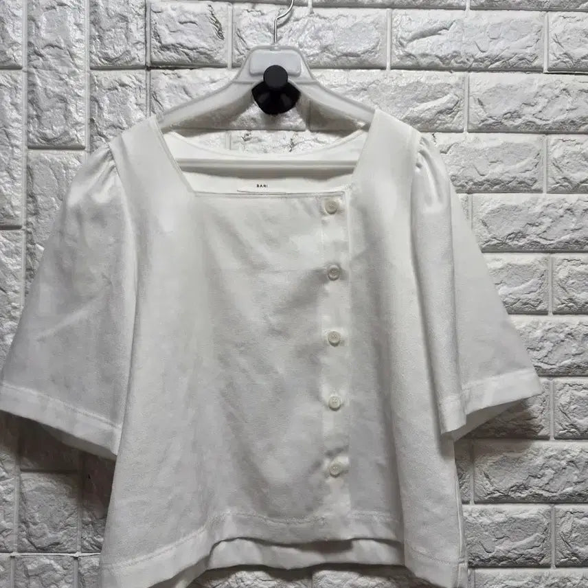 [BUNJANG] Jepyeong BARI Short Sleeve Square Neck Blouse White / 제평 BARI 반팔 스퀘어넥 블라우스