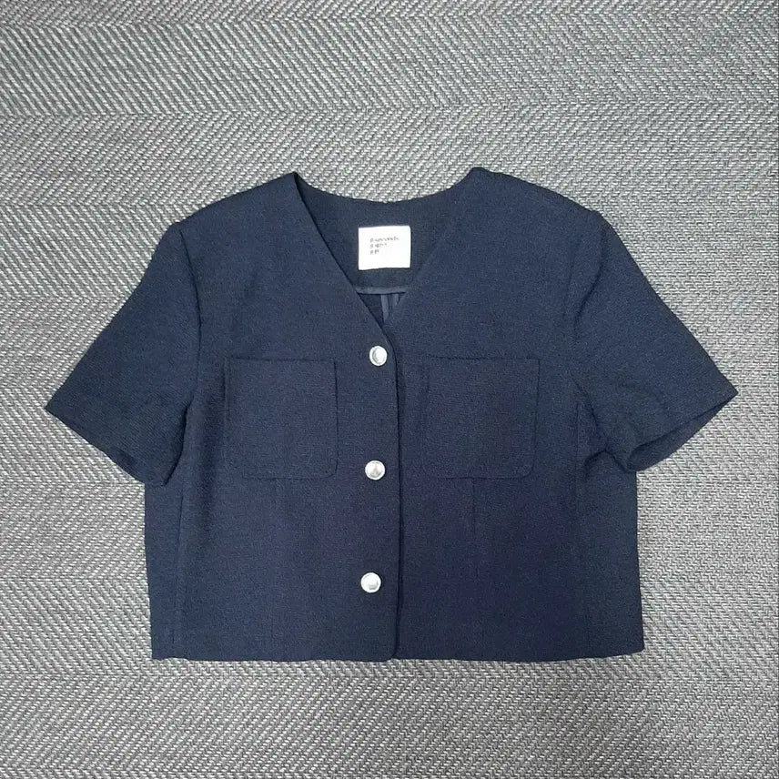 [BUNJANG] 8 Seconds Navy Short Sleeve Jacket / 에잇세컨즈 네이비 반팔 자켓