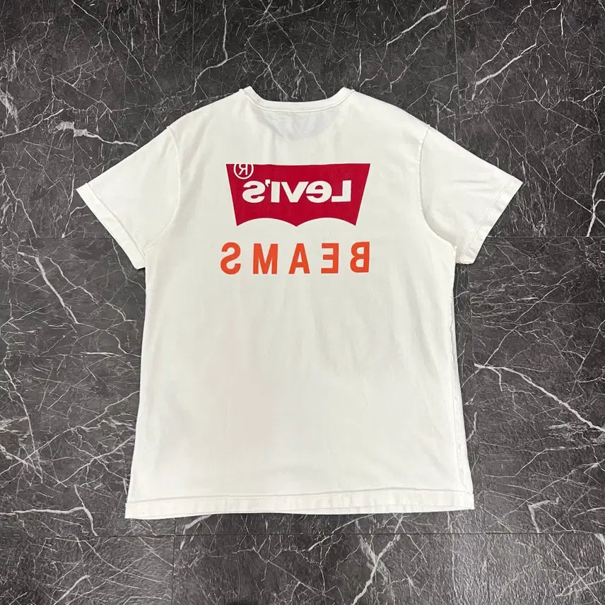 [BUNJANG] Levi's x Beams Reverse Print T-Shirt (Size L) / 리바이스 x 빔즈 리버스 프린트 반팔