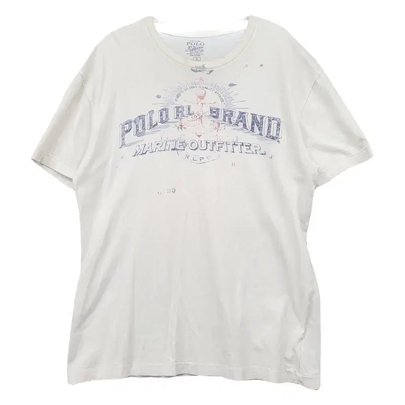 [BUNJANG] Polo Ralph Lauren Vintage Printing White T-Shirt S / 폴로 랄프로렌 빈티지 프린팅 화이트 반팔티 S