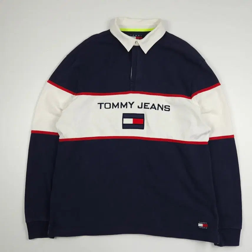 [BUNJANG] Tommy Jeans Big Logo Rugby Shirt L / 타미진스 빅로고 럭비티 [L]