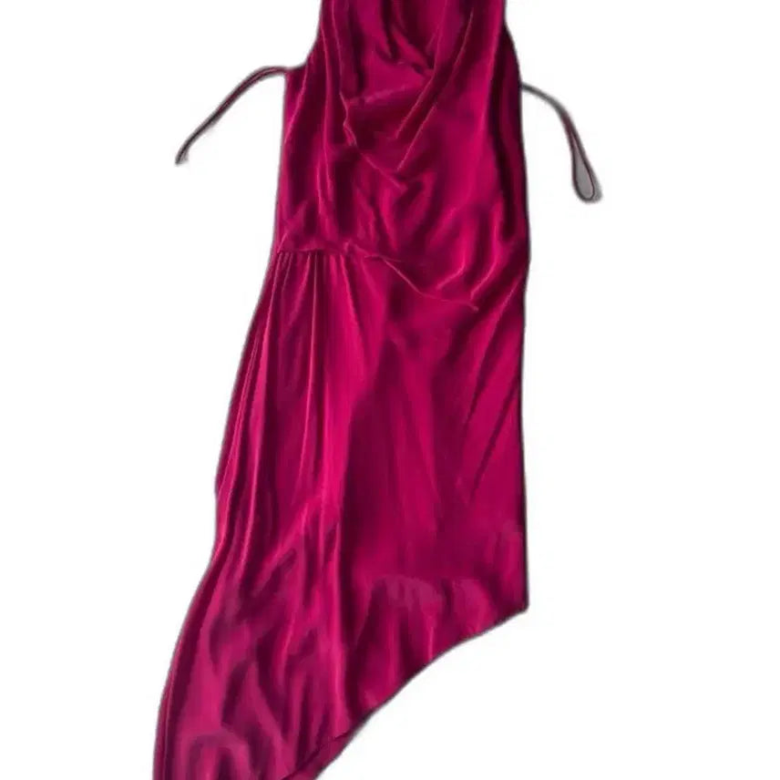 [BUNJANG] Haute Hippie Ruched V-Neck Sleeveless Asymmetrical Hem Dress / Haute Hippie 셔링 V넥 민소매 언발 드레스