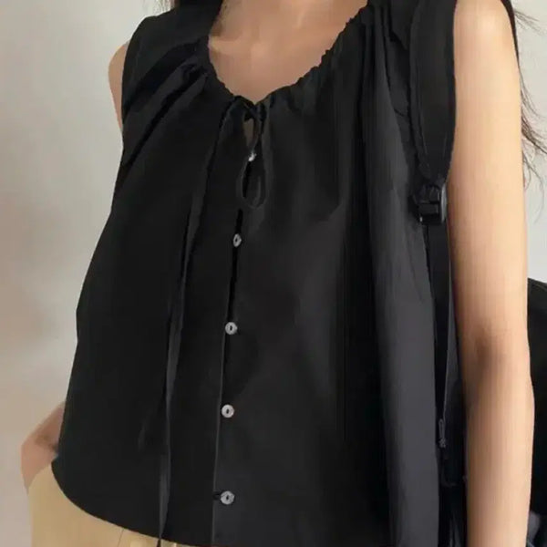 [BUNJANG] Kindabeige Dona String Blouse / 킨다베이지 도나 스트링 블라우스