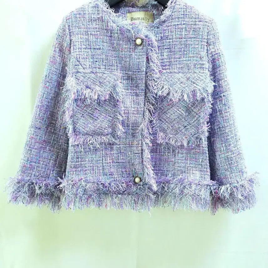 [BUNJANG] Burreally Pearl Tweed Jacket / Burreally 예쁜연보라 7부 진주트위드 자켓  새상품